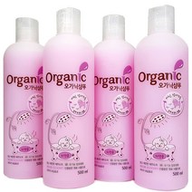 오가닉 애견샴푸 500ml x 4 통, 1개, 자견용(강아지)