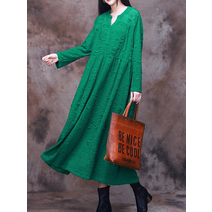 애심 디자이너 슬릿넥 루즈핏 롱원피스 a372823