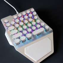 반쪽 키보드 한손 게이밍 기계식 서든 배그 롤 모바일, 상세이페이지 참고, 상세이페이지 참고, 키보드 표준 흰색 공식 표준 적축