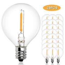 줄조명 스트링 라이트 야외 파티 LED 텅스텐 휴일 조명 G40 전구 25FT 25 정원 장식 웨딩 화환, [02] 25PCS LED, [01] EU 플러그