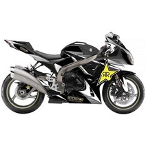 Factory Effex 스즈키 GSX-R600/GSX-R750용 16-15412-RS 록스타 시리즈 옐로우 스타 컴플리트 스트리트 바이크 그래픽 키트