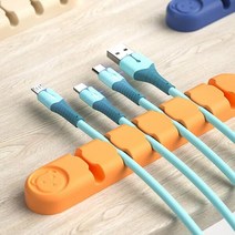 케이블홀더 6구 컴퓨터 책상 선 정리 전선 고정 클립, 레드, 1개