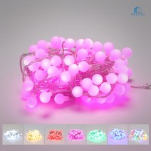 LED 앵두 전구 녹색 트리구 96구 투명선 연결형(DC 24V) 1m 캠핑 감성 조명 크리스마스 소품 파티 조명 RGB 트리구 인테리어 악세사리 무드등 줄전구 데코 장식, 4색(적색/황색/청색/녹색), 포함