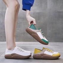 추동 여성 통굽 가죽 신발 5cm 통굽 키높이 패션 트렌드 편안한 굽 장시간 착용해도힘들지 않는다