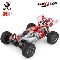 이지휠 WLtoys 1:14 메탈바디 레이싱 오프로드 4륜구동 60km 빠른 RC카 144001, 144001레드