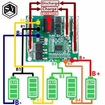 5s 18V 21V 20A 배터리 충전 보호 보드 리튬 이온 팩 회로 전동 공구용 모듈, 기본, 1개