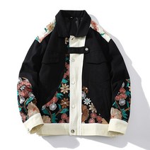 남성 자수 스카잔 블루종 Roora 커플 재킷 남성 봄 가을 만조 대형 자수 재킷 일본식 복고풍 장식 야구 유니폼 가을