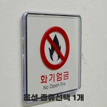 투명 케이스형 CCTV 보안카메라 녹화중 작동중 화장실 소화기 출입금지 금연 흡연 걸이형 부착형 당기세요 미세요 종류선택 1개, 화기엄금 사각-소 5개입