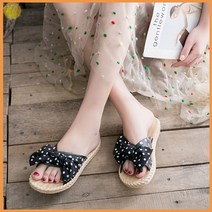 여성 뮬 캐주얼 슬리퍼 러블리 도트 리본 추천 외출 여름 휴가 샌들 샌달 데이트 용 발 쿨링 패션 스타일 디자인 센스 코디 휴가 시원 바캉스