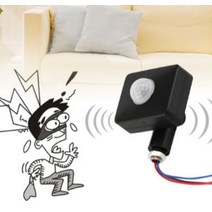 모션센서 자동 AC 85-265V 보안 PIR 적외선 감지기 벽, 모션센서 BL07577 - 블랙