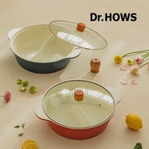 닥터하우스 [닥터하우스] 투팟 전골 반반 샤브샤브 냄비 28cm, 레드 브릭, 색상:레드 브릭, 상세 설명 참조
