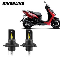 KR모터스 비버 오토바이 LED 전조등 12V H4헤드램프 2면 헤드라이트 바이크, BLT 12v H4 오토바이LED 2면 블랙