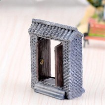 1pcs 미니 벽돌 타일 문 마이크로 풍경 홈 장식 요정 정원 분재 인형 집 장식, 1개