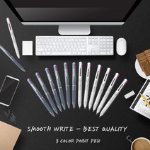 무중력 ® 잘써지는 젤잉크펜 볼펜 12자루 세트 다색펜 멀티펜, 삼색멀티펜