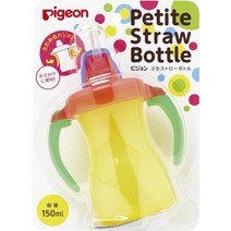 Pigeon 비둘기 쁘띠 스트로 병 열대 노란색 150ml 9 개월 무렵부터 접을 수있는 핸들로 외출에 편리, 상품명참조, 1ml