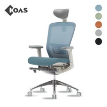 [코아스]에르체 메쉬의자 헤드 (블루) OSCH0800HAA, 등판 오렌지+좌방석 인조가죽
