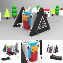 RC 워킹 삼각 김밥 로봇 만들기 리모컨 동력 전달 웜 평 기어 메카니즘 과학 학습 키트