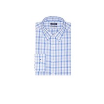 IZOD 남성용 드레스 셔츠 레귤러 핏 스트레치 체크 네이비 멀티