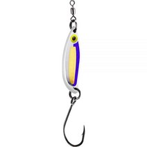 Peetz CJ Special 5.1cm(2인치) 청어 낚시 스푼 루어 | 파우더 코팅 황동 아쿠아 스케일 및 실버/골드 월아이 북부 파이크 스몰마우스 배스 호수 송어용 얼음 스피, Single Hook, Sonic