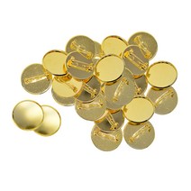 GHSHOP 배지 빈 카보 베젤 쟁반 만들기 30pcs 25mm 브로치, 설명, 구리, 황금