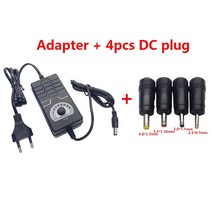 AC DC 어댑터 조정 가능한 AC/DC 3V 4V 5V 6V 7V 8V 9V 10V 11V 12V 13V 14V 15V 16V 17V 18V 19V 20V 21V 22V 23V, Adapter And 4pcs_옵션.01 EU plug
