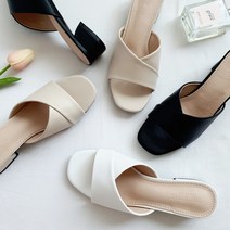 주디 오버랩 통굽 베이직 뮬 슬리퍼 3cm 3color