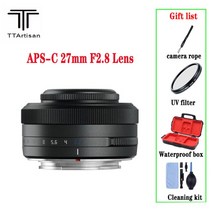 카메라 일반 헤드 고정 담각대 유압식 액션캡 TTArtisan 27mm F2.8 APS-C 렌즈 자동 초점 가볍고 작은, 02 Titanium_01 후지 xf