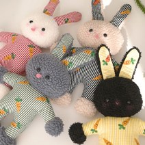 DIY 키트 쉬운 메롱 토끼 인형 만들기 동영상 초보용 바느질 취미 애착인형 학교수업, 흑임자(블랙)