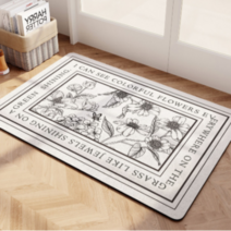 (1+1) 원덜트 빨아쓰는 소프트 규조토 발매트 논슬립 말랑규조토 3세대 화장실 주방 욕실 발매트, 플라워사각(1+1)