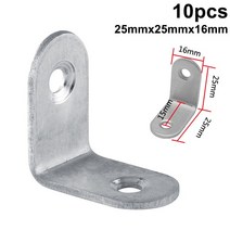 부자재 가구 침대 의자 10pcs L 모양 스테인레스 스틸 각도 고정 브래킷 공동 선반 캐비닛 오른쪽 지원 커, 02 25MMX25MMX16MM