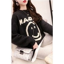 여성니트티 여성캐시미어니트 S13 여성니트 크리스마스커플룩 스마일 니트 라운드 티셔츠