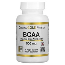 캘리포니아골드뉴트리션 BCAA AjiPure 분지쇄아미노산 500mg 베지캡슐 60정, 2병