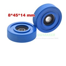 1pcs 8*45*14mm 608RS 베어링 고무 휠/가이드 휠/플랫 롤러 M8 PU 폴리 우레탄 풀리 저소음 기계식 풀리|Pulleys|, 1개, 단일, M8x45x14 C1L18