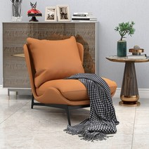 Lazy Sofa Lounge Chair 안락 의자 이탈리아 거실 싱글 소파 가죽 Relax Balcony Reading Fauteuil Furniture WSW35XP, [01] Brown beige