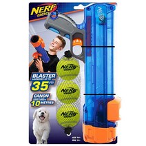 Nerf Dog 테니스 볼 블래스터 강아지 장난감 블루/오렌지 40.6씨엠 CM(16인치) 컴팩트 공 1개 포함, 12 in Translucent Blaster with
