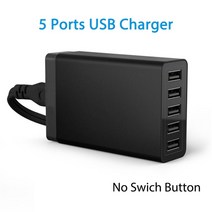 10 USB 포트 충전 스테이션 도킹 케이블 50W 미국 AU EU 영국 KR 플매트 카펫 러그 아이폰 호환 ipad 호환, 05 5 USB Black_03 UK Plug