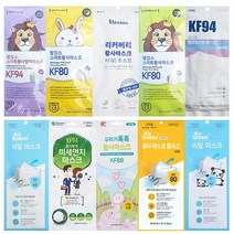 KFAD KF80 KF94 초소형 소형 중형 대형 에어퀸 웰킵스 마스크, 에어마인 25매