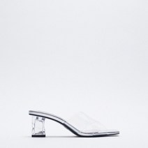 ZARA 자라 여름 여성 신발 하이힐 뮬러 슈즈 투명 샌들