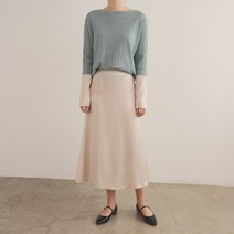 가을 간절기 파스텔 소매 배색 보들보들 여성 니트 / 5컬러