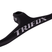 trifox 풀 카본 mtb 핸들바 일체형 산악 자전거 핸들바 rhb200 3k 매트 블랙 -17도 카본 핸들바 스템, 흰색 줄기-100mm