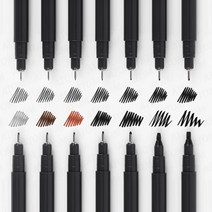 0.03mm 부터 3.0mm 14종 라이너 펜 드로잉펜 캘리그라피 어반스케치, 0.4mm Black S20P-4A