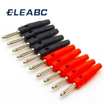 소켓 커넥터 5pair10pcs 빨간색 및 검정 4mm 솔더리스 측면 스택 가능 바나나 플러그 커넥터 구리
