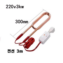 돼지꼬리 전기 온수 히터 2kw 구리 순간 가열기 3m 전선 va9, 단품