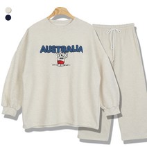 오마보이 여성용 기모 코알라 트레이닝 셋업