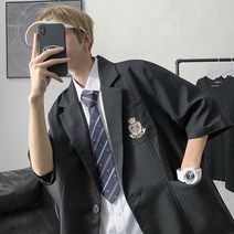 정장 코트 남성 트렌드 멋진 뱃지 와이드 루즈핏 가을 DK 유니폼 캐쥬얼 양복 2555658968