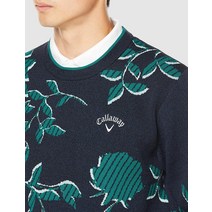 캘러웨이 골프 남성 라운드넥 니트 꽃무늬 자카드 스웨터 C22218103 웨어
