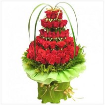 장미100송이 꽃바구니5 축하 생일 어버이날 프로포즈, 케이크(중)