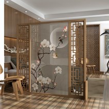 제사병풍 전통 인테리어 접이식 스타일 스크린 파티션 거실 입구 현관 간단한 현대 침실, 조젯 및 캔버스(순수 캔버스)의 평방미터당 가격, 짐을 싸다