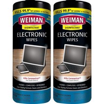 와이만 전자제품 컴퓨터 청소용 물티슈 30매 2팩 1세트 Weiman Electronic & Screen Cleaning Wipes