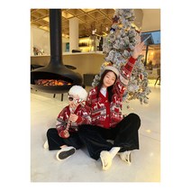 QZZ001 엄마랑 아들 모자 커플룩 가을 간절기 크리스마스 루돌프 가디건 맘커플 패밀리룩 등하원룩